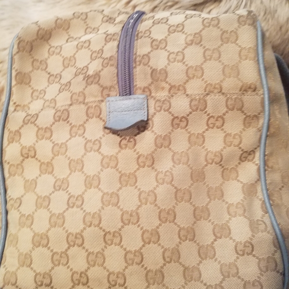 Gucci Monogram Web Carry on Travel Duffle Vintage Canvas w/Blue leather - Picture 16 of 16